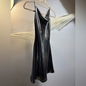 (#77)Sleek Black Slip Dress